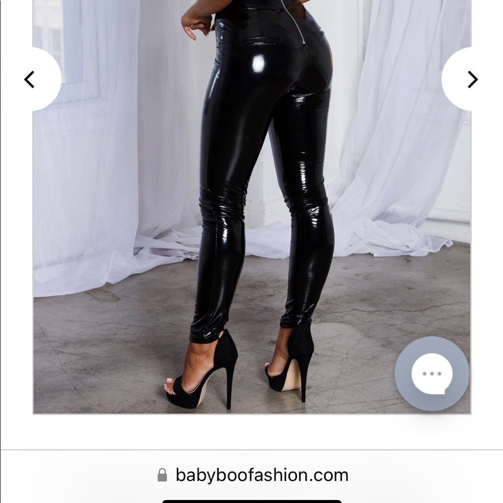 BABYBOO Fashion Patent Leather Pants